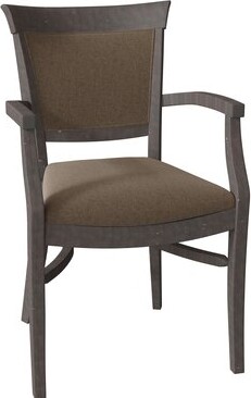 Ava Upholstered King Louis Back Arm Chair in Almond Buff