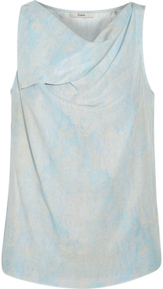 Erdem Blair draped printed silk top