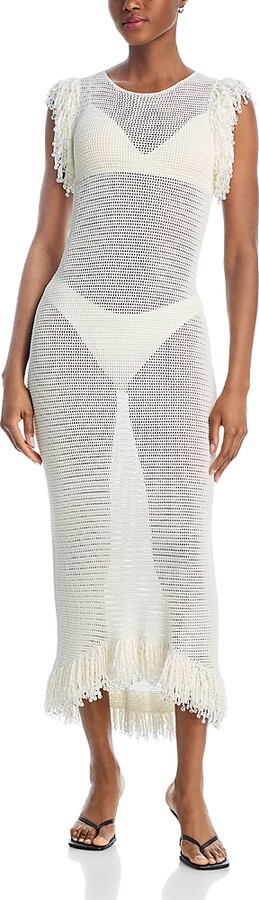PARIS GEORGIA Fringe Trim Dress