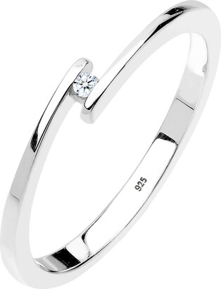 Diamore Elli DIAMONDS Ring Women Engagement with Diamond (0.04 ct.) in 585 Yellow Gold