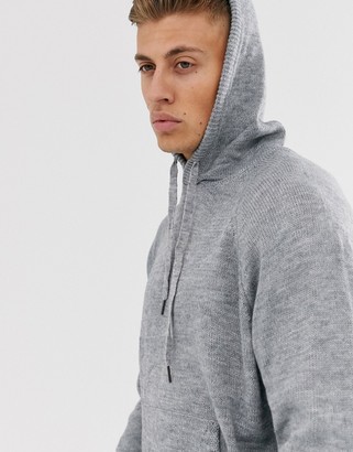 Cotton On knitted hoodie in gray marl