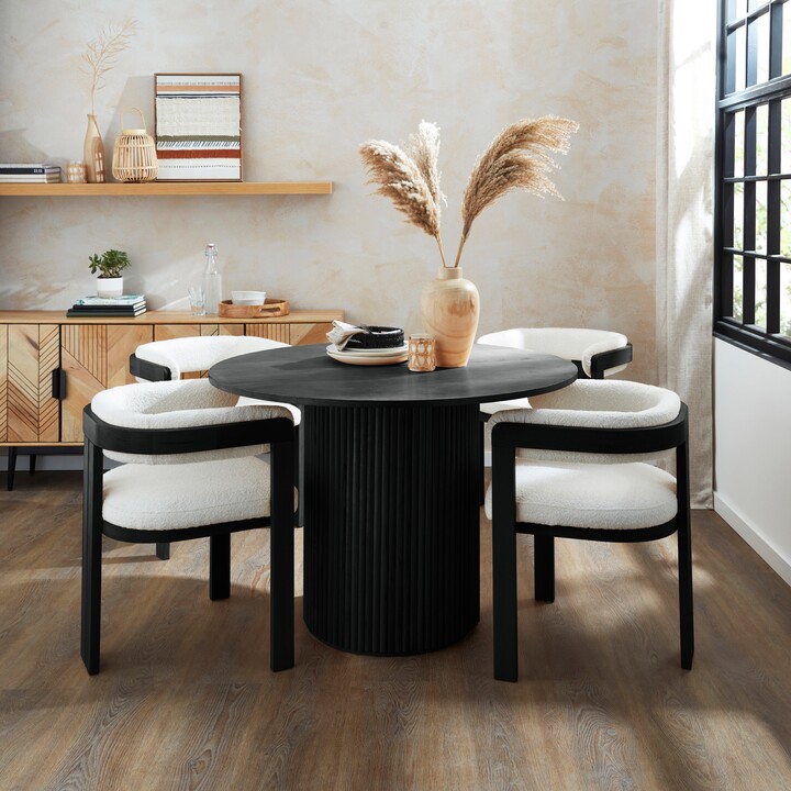 Dunelm Amari 4 Seater Round Dining Table, Wood Black ShopStyle