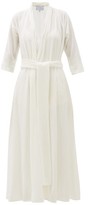 Thumbnail for your product : Luisa Beccaria Velvet Wrap Dress - White