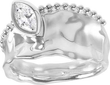 Silpada Silpada'IAmShining'SterlingSilverWhiteCubicZirconiaRingSize9