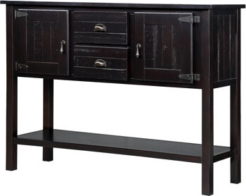 Latitude Run 48'' Solid Wood Sideboard Console Table With 2 Drawers And Cabinets And Bottom Shelf