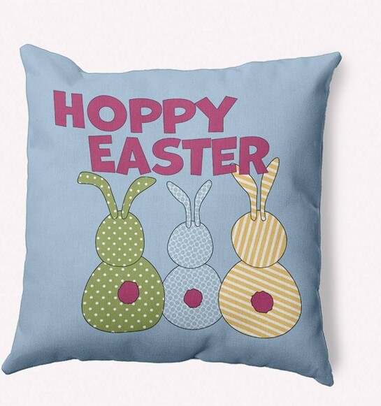 e by design 16\x16\HoppyEasterSquareThrowPillowLightBlue-ebydesign
