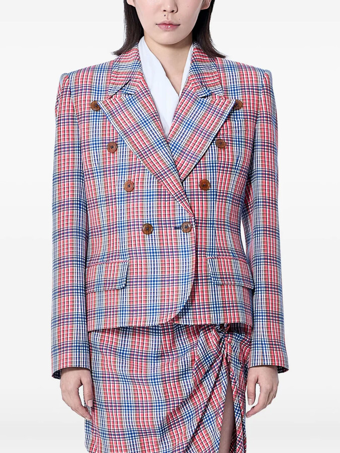Vivienne Westwood Check-Pattern Double-Breasted Blazer