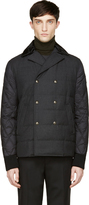 Thumbnail for your product : Moncler Gamme Bleu Black Wool & Nylon Quilted Peacoat