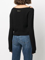 Thumbnail for your product : Ermanno Ermanno Cropped Cold-Shoulder Cardigan
