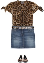 Thumbnail for your product : Dolce & Gabbana Children Leopard-print cotton top