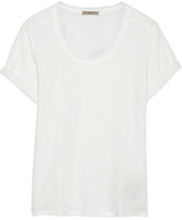 Thumbnail for your product : Burberry Slub wool-blend jersey and silk-chiffon T-shirt