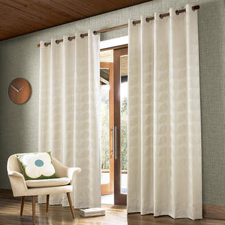 Orla Kiely Jacquard Stem Eyelet Curtains - Clay - 165x137cm