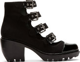 Thumbnail for your product : Opening Ceremony Black Grunge Buckle Boots