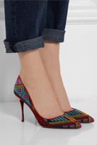 Thumbnail for your product : Nicholas Kirkwood Mexican embroidered patent-leather pumps