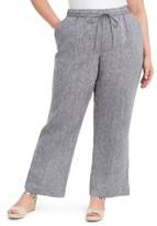 women's plus size drawstring linen pants