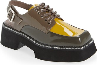 mustard platform sneakers