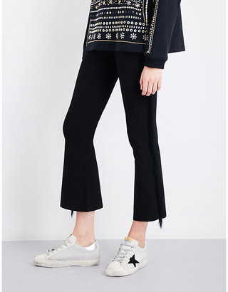 Opening Ceremony Split-cuff flared cropped high-rise knitted trousers