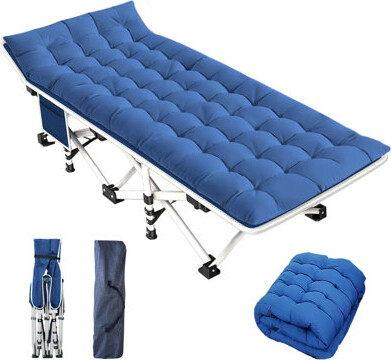 zhejiangyoumanuoguangdiangufenyouxiangongsi Camping Cot with Comfortable Mattress Cots for Camping Sturdy Camping Bed Folding Cot Guest Bed with Carry Bag for Adults Indoor Outdoor Easy to Setup