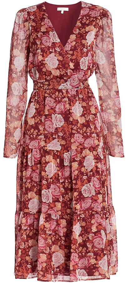 wayf long sleeve wrap dress