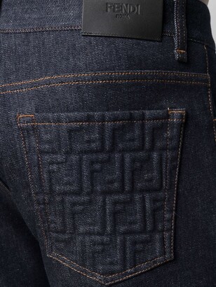 Fendi Raised-Logo Slim-Fit Jeans