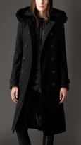 Thumbnail for your product : Burberry Fur Trim Gabardine Trench Coat With Warmer