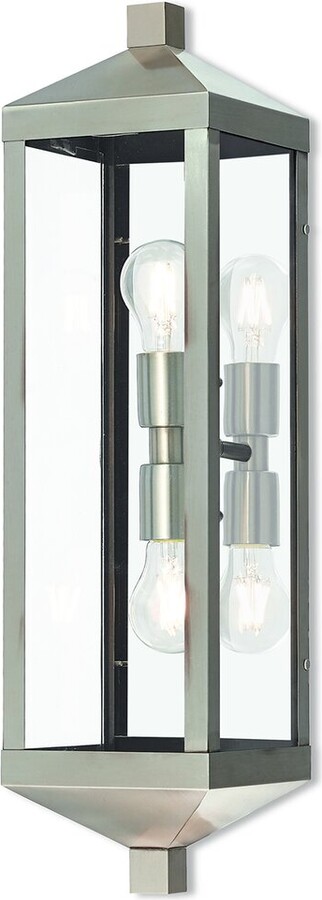 Livex Lighting 2-Light Brushed Nickel Outdoor Wall Lantern