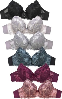 Women's Basic Lace/Plain Lace Bras (Pack of 6)- Various Styles