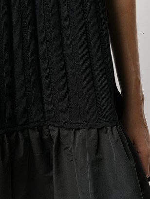 Valentino Ruffled Hem Knitted Sleeveless Dress