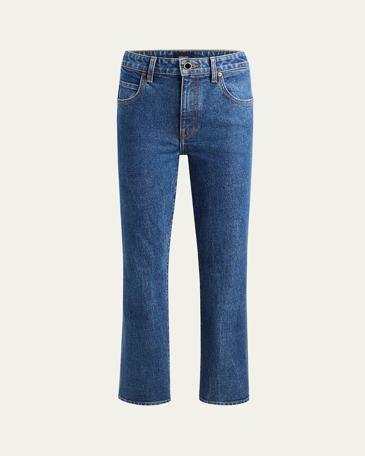 KHAITE The Vivian Cropped Boot-Cut Jeans