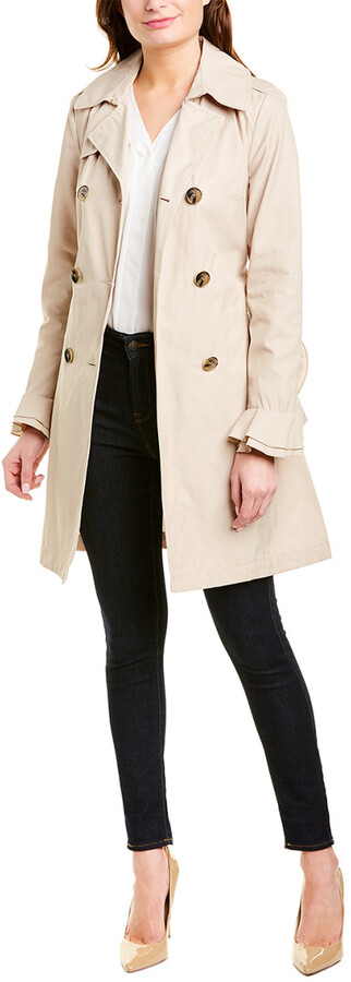 tahari ruffle coat