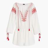 Thumbnail for your product : J.Crew Embroidered cotton-linen beach romper