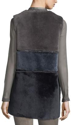 Emily Colorblocked Shearling Vest