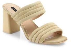 Alice + Olivia Colby Suede Block Heel Slide Sandals