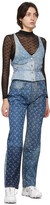 Thumbnail for your product : Marine Serre Blue Regenerated Allover Moon Jeans