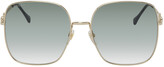 Thumbnail for your product : Gucci Gold & Blue Horsebit Square Sunglasses