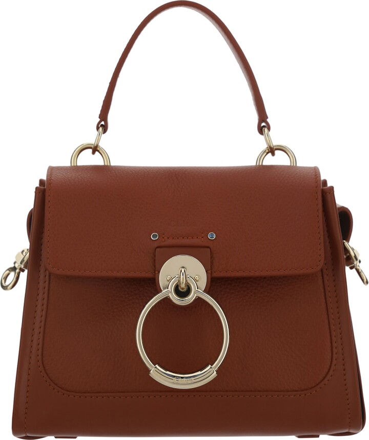 Chloé クロエ　Tess テス　ショルダーバッグ ブラウン Chloé シャイニー＆スエードレザー製Tessスモールバッグ