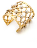 Thumbnail for your product : Tory Burch Glass Pearl Wide Cuff