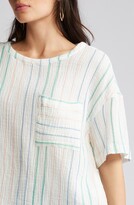 Thumbnail for your product : Caslon Stripe Cotton Gauze Top