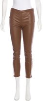 Thumbnail for your product : The Row Leather Mid-Rise Pants