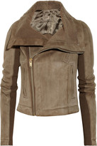 Thumbnail for your product : Rick Owens Shearling-lined leather biker jacket