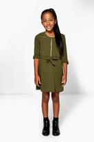 Thumbnail for your product : boohoo Girls Zip Front Woven Shirt Dress
