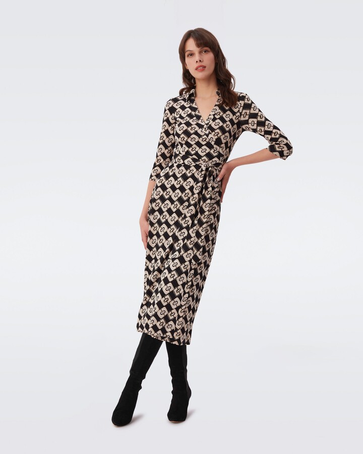 Diane von Furstenberg Abigail Silk Jersey Midi Wrap Dress - ShopStyle