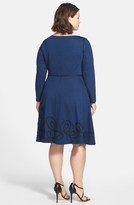 Thumbnail for your product : Adrianna Papell Fit & Flare Dress with Soutache Trim (Plus Size)