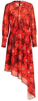 Thumbnail for your product : Dodo Bar Or Melody Long-Sleeve Asymmetric Floral A-Line Shirtdress