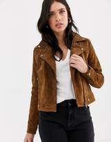 Thumbnail for your product : Vero Moda suede biker jacket-Brown