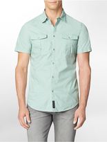 Thumbnail for your product : Calvin Klein Mens Slim Fit Faded Print Cotton Short Sleeve Shirt