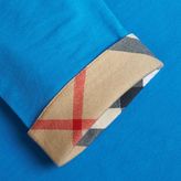 Thumbnail for your product : Burberry Three-quarter Sleeved Stretch Cotton T-shirt with Check Trim