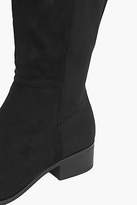 Thumbnail for your product : boohoo Womens Eve Elastic Back Flat Over Knee Boots
