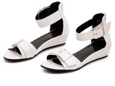 Thumbnail for your product : Romwe Pin Buckled Zippered Slipsole Sheer White Sandals