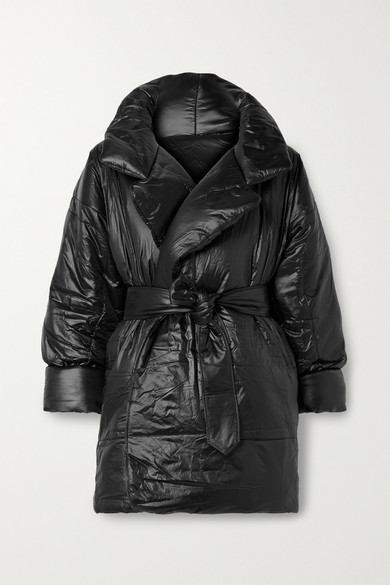 Norma Kamali Sleeping Bag Oversized Belted Shell Coat - Black - ShopStyle